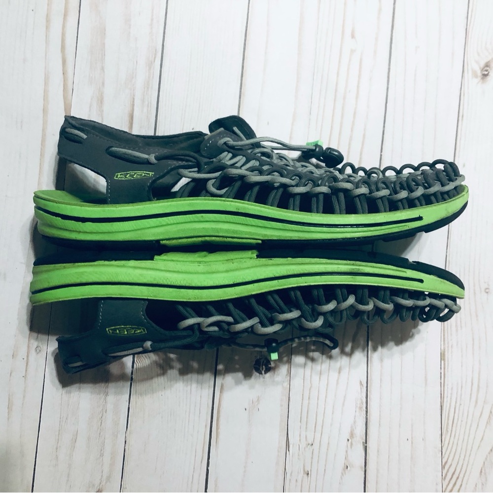 Keen Uneek Grey and Green Paracord Sport Sandals Water Shoes sz 11.5 US 45 EU - Picture 8 of 10